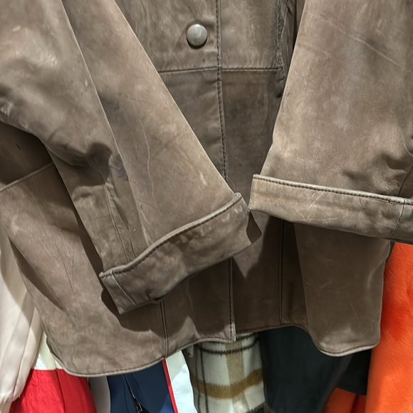 Genuine Vintage Brown Leather Suede Jacket Coat - Picture 7 of 9